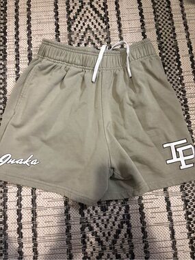 Inaka Power Olive Green Athletic Shorts with White Drawstring